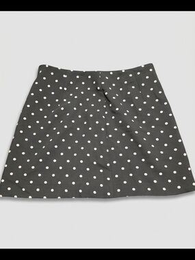 a new day Black Mini Skirt with White Polka Dots